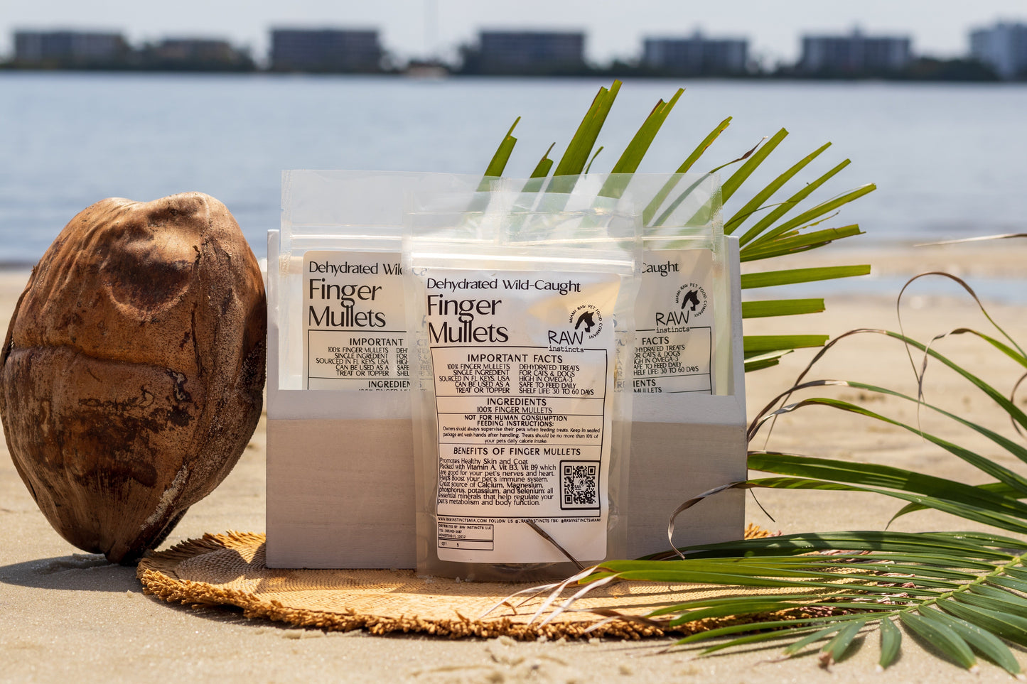 Dehydrated Wild-Caught Finger Mullets for Cats & Dogs — 100% Single Ingredient | Raw Instincts Florida Keys | Qty: 5 Fish