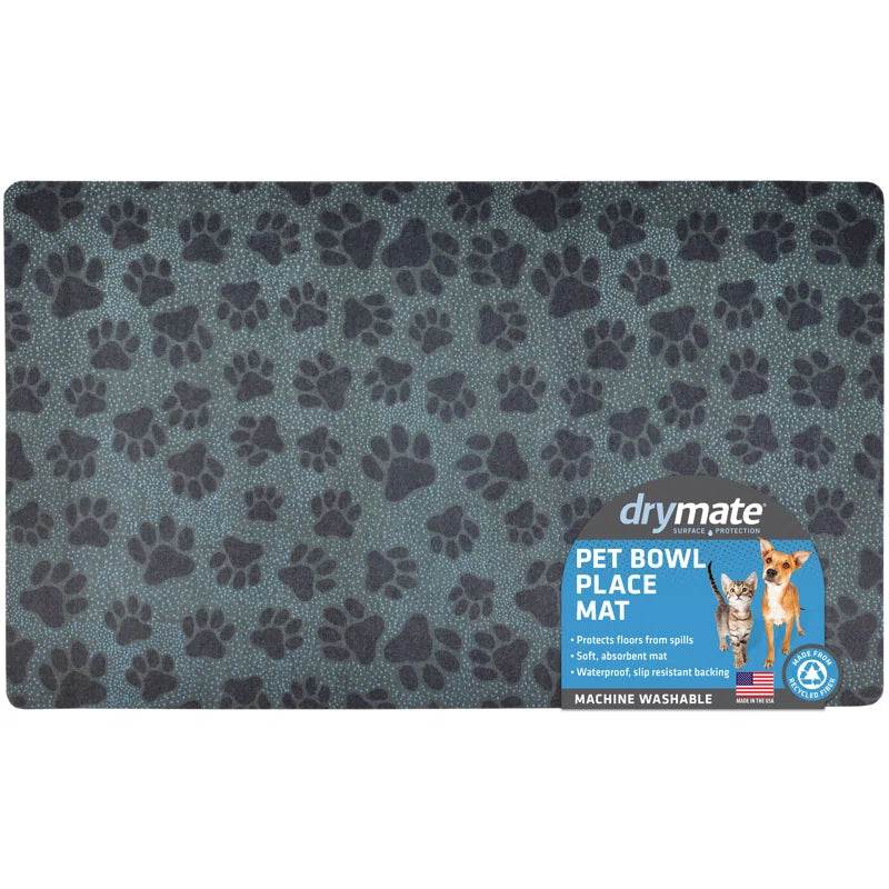 Premium Pet Bowl Placemat - Thin Absorbent Waterproof Feeding Mat for Dogs & Cats | Machine Washable Floor Protection