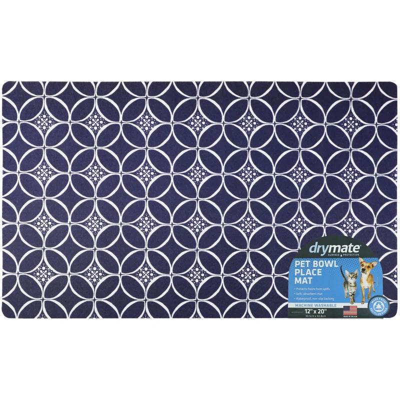 Premium Pet Bowl Placemat - Thin Absorbent Waterproof Feeding Mat for Dogs & Cats | Machine Washable Floor Protection