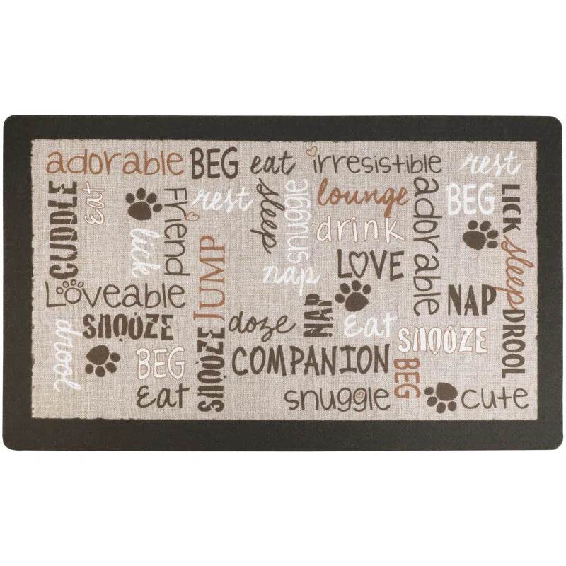 Premium Pet Bowl Placemat - Thin Absorbent Waterproof Feeding Mat for Dogs & Cats | Machine Washable Floor Protection