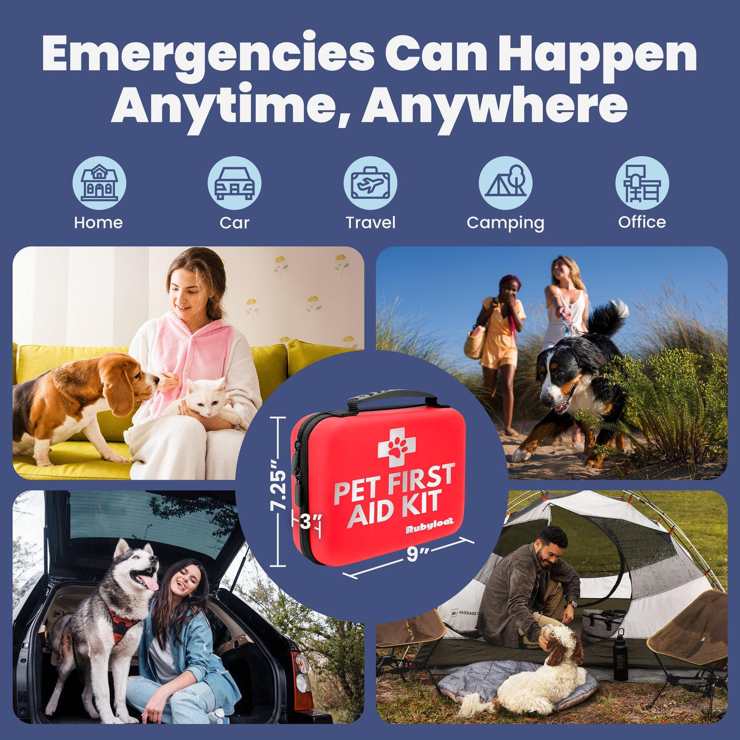Pet First Aid Kit for Dogs & Cats with Vet-Approved Essentials