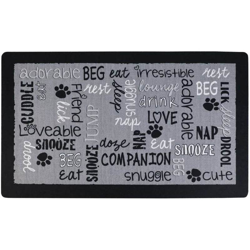 Premium Pet Bowl Placemat - Thin Absorbent Waterproof Feeding Mat for Dogs & Cats | Machine Washable Floor Protection
